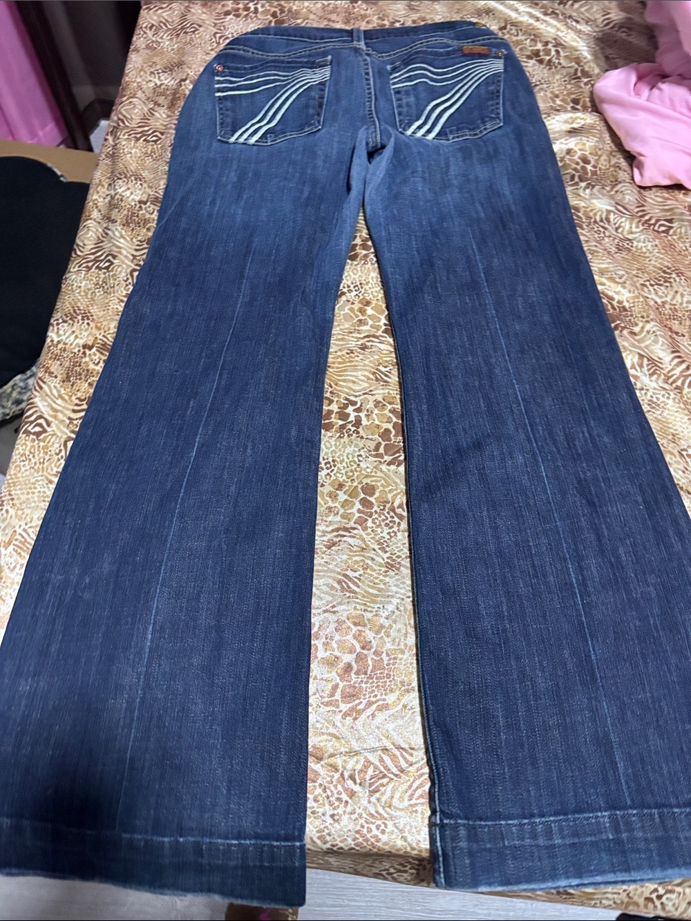 7 For All Mankind Dark Blue Wide Leg Jeans - Picture 1 of 2